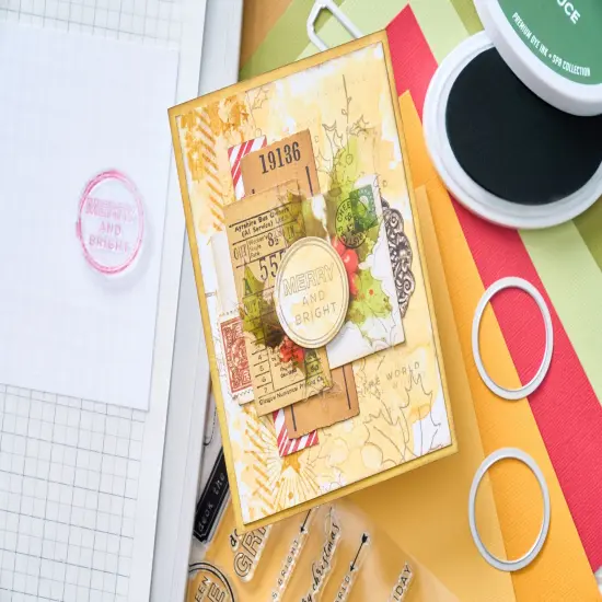 Sizzix Clear Stamps With Framelits Die By 49 And Market-Jolly Sentiments {3}