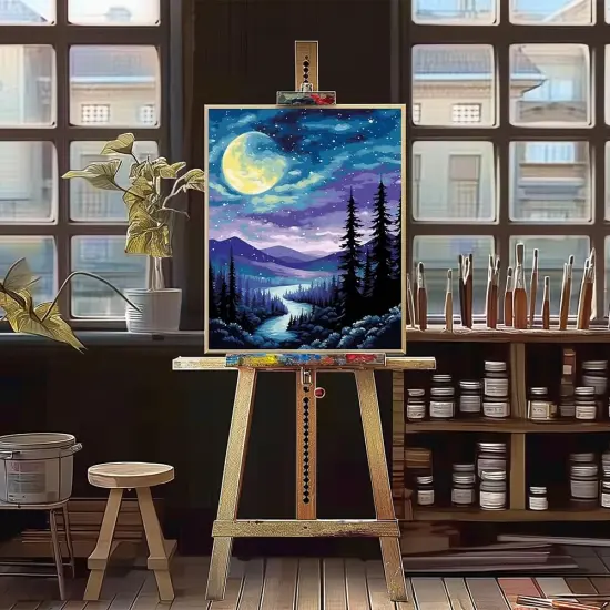 Forest Night Scene Acrylic Easy Paint by Numbers Kits,16x20 Inch {4}