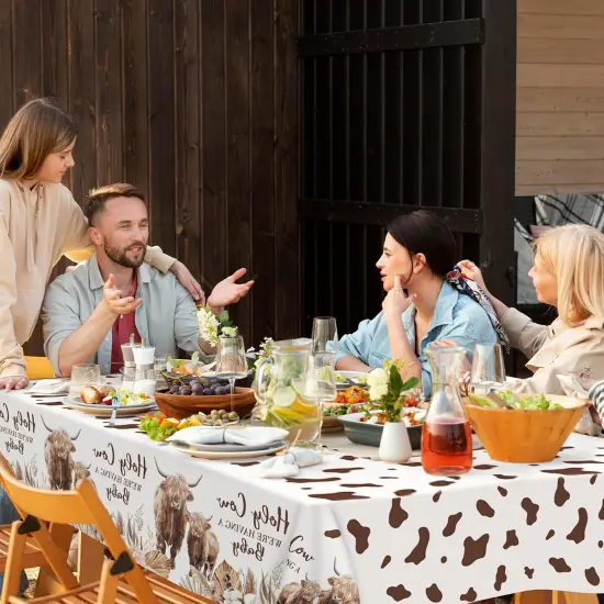 Western Highland Cows Baby Shower Tablecloths {4}