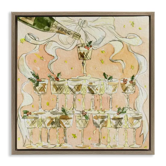 Stupell Industries Pouring Champagne Seasonal Cocktails Floating Frame By Melissa Wang {1}