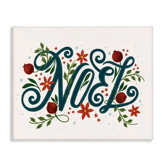 Stupell Industries Noel with Rustic Winter Botanicals Canvas By Loni Harris {1}