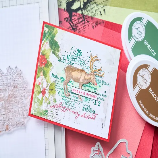 Sizzix Clear Stamp With Framlits Die By 49 And Market-Reindeer Mix Cluster {4}