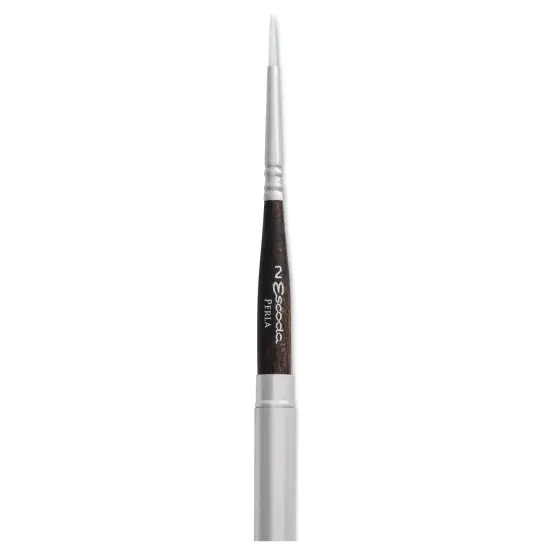 Escoda Perla Toray White Synthetic Travel Brush - Series 1438 Round, Size 2, Short Handle {1}