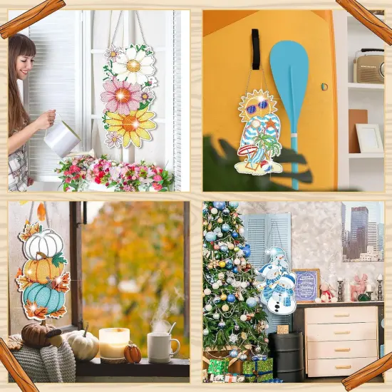 12 Pcs Seasonal Diamond Art Wreath Kits {2}