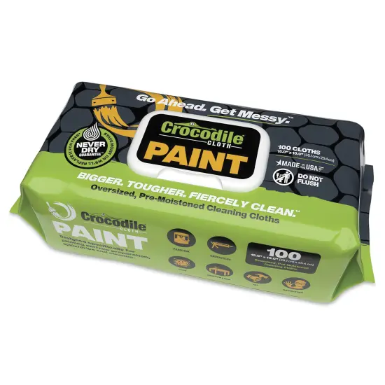 Crocodile Cloth Paint Wipes - 10" x 15", Pkg of 100 {1}