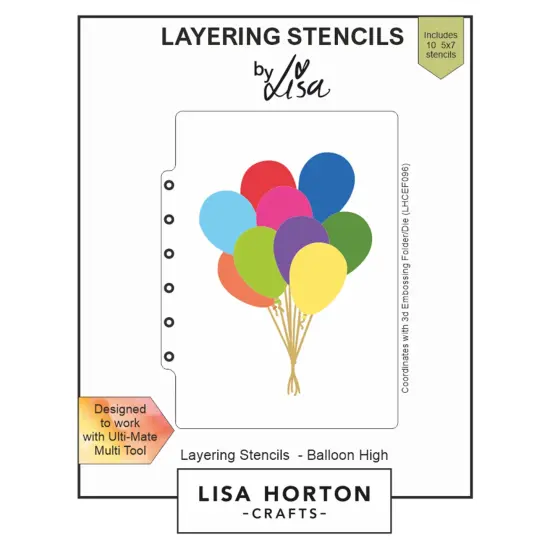Lisa Horton Crafts Layering Stencils-Balloon High {1}