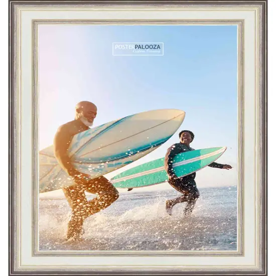 Photo Size Refined Silver Picture Frame - UV Acrylic, Foam Board Backing, Hanging Hardware {4}