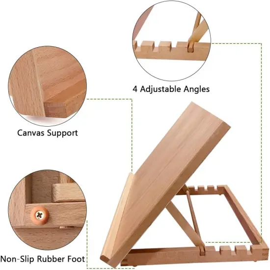 Tabletop Easel A3 Painting Easel with Smooth Surface, Adjustable Angle Art Easel for Artists, Children, Beginners & Student {2}