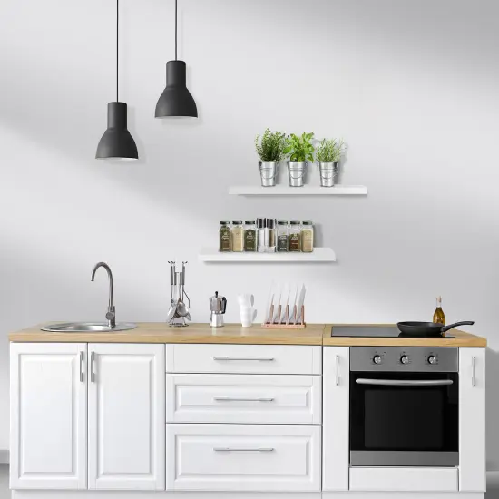 Sorbus Floating Shelves 3 Pack, 24-Inch Wall Mounted Shelves for Wall Decor and Storage with Invisible Brackets White {5}