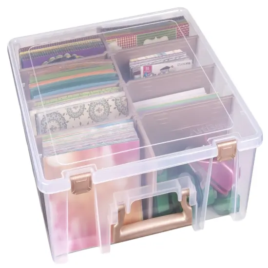 Artbin Super Satchel Double Deep W/Removable Dividers-Rose Gold Handle, Latch & Dividers {7}