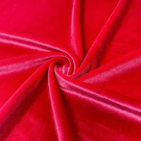 1 Yard Soft Stretch Velvet Fabric for Dresses Costumes Upholstery and DIY Projects 58 60 Inch Width Light Red {1}