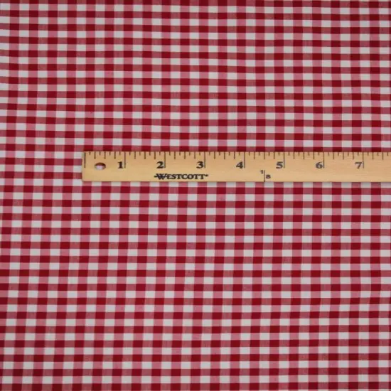 1 Yard Red 1/8&Prime; Gingham Checkered Poly Cotton Fabric Classic Sewing And Crafts Non-Stretch 58/59 Inch Wide {3}