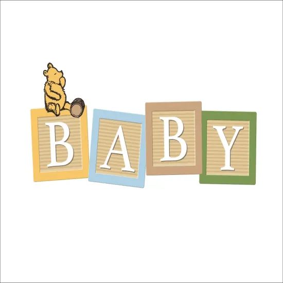 Echo Park Winnie The Pooh Greeting Card 1/Pkg-Baby Blocks {1}