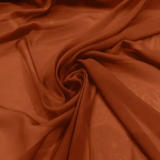 1 Yard 58/60" Width Solid Chiffon Lightweight Soft Polyester Fabric Burnt Orange {1}