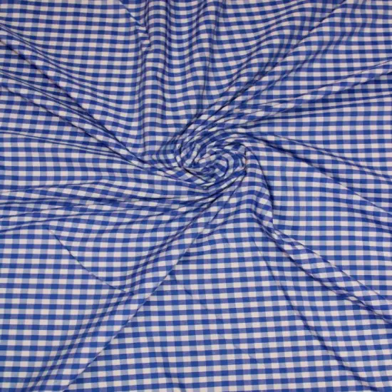 1 Yard Royal Blue Micro Gingham Poly Cotton Fabric 1/8 Inch Checkered Non-Stretch 58/59 Inch Width {1}