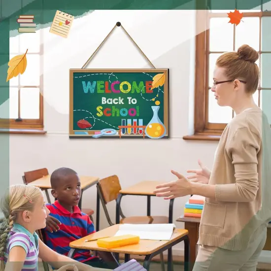 Back to School Welcome Front Door Sign Hanging {4}