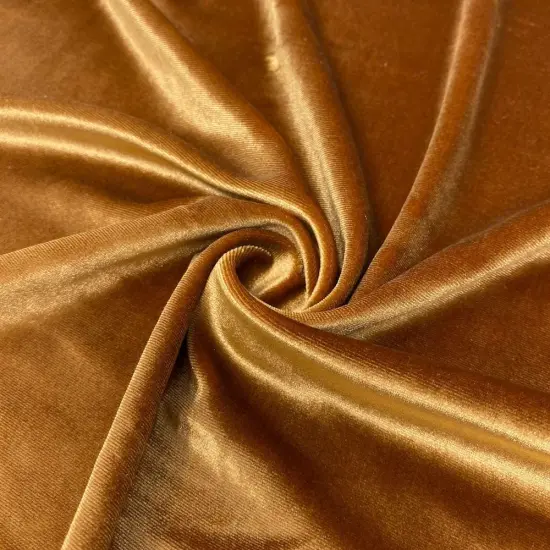 1 Yard Stretch Velvet Fabric Soft Silky 4 Way Stretch Polyester Spandex for Apparel Costumes Dancewear and Decorations 58 - 60 Inch Width Copper {1}