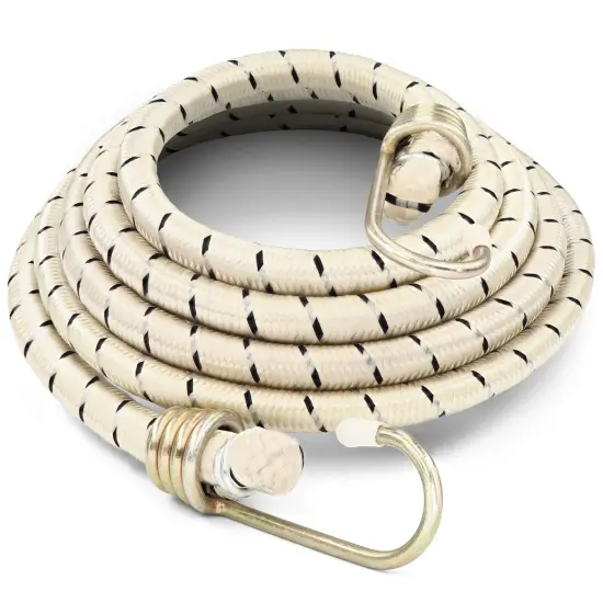 72-Inch Heavy Duty Bungee Cords with Metal Hooks for Bikes, Camping, Outdoors, Tie Downs, Cargo Security, Weatherproof & Abrasion Resistant Black {2}