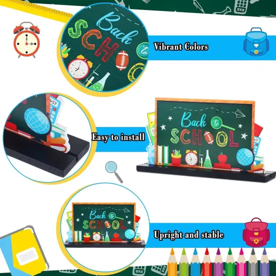 4 Pieces Back to School Wooden Table Centerpiece Decor {2}