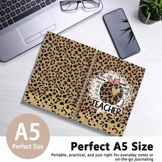 Teacher Notebook Journal - 5.5x8.3 Inch - Leopard {2}