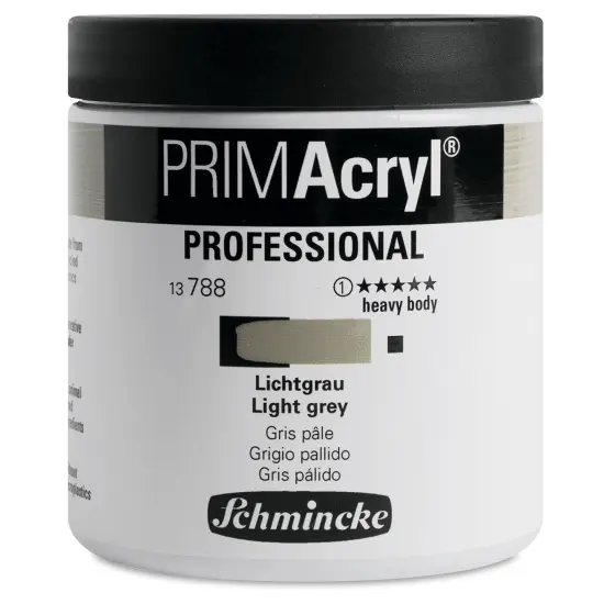 Schmincke Primacryl Professional Acrylic Paint - Light Grey, 237 ml Jar {1}