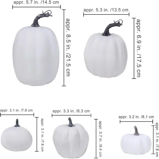 14 pcs Assorted Harvest Artificial White and Pink Pumpkins {2}