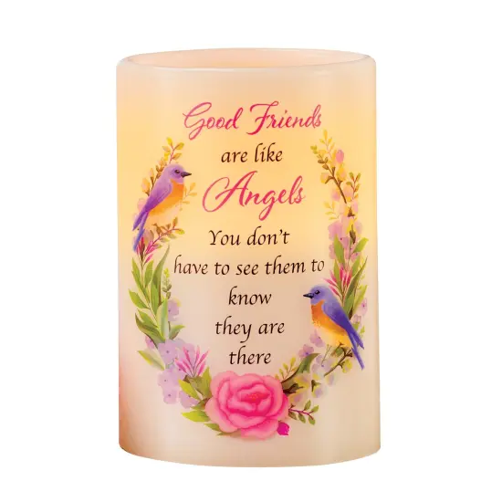 Collections Etc Friends Are Like Angels LED Flameless Candle {2}