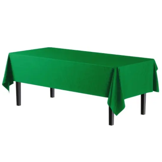 Exquisite 6-Pack Premium Plastic Tablecloth 54in. x 108in. Rectangle Plastic Table Cover Emerald {2}