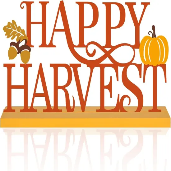 Metal Happy Harvest Sign Fall Decoration {1}