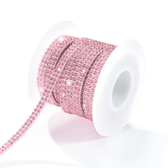 Self-Adhesive Rhinestone Ribbon Strip Roll Pink {1}