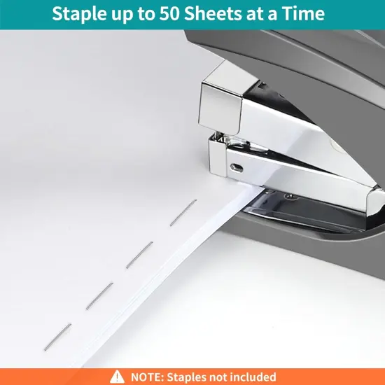 Stapler for Desk, 50 Sheets Effortless Stapler, Ergonomic Office Stapler, Low Force, One Touch Stapling Desk Stapler, Built-in Staple Remover, Portable & Space Save Size, Good for Home & Office {3}