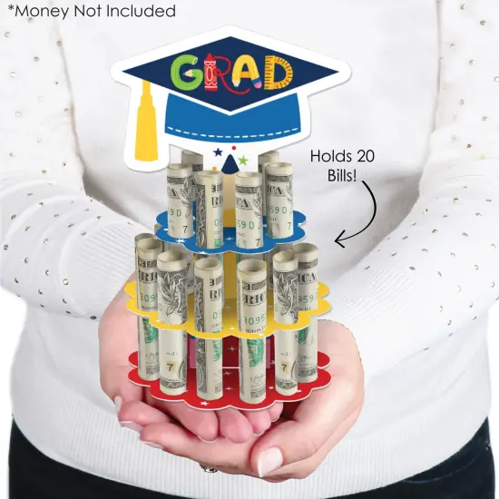 Big Dot of Happiness Elementary Grad - DIY Kids Graduation Party Money Holder Gift - Cash Cake {2}