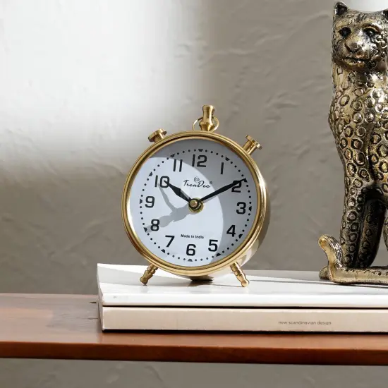 Decorative Desk Clock-Aluminium Table Clock Silver {8}