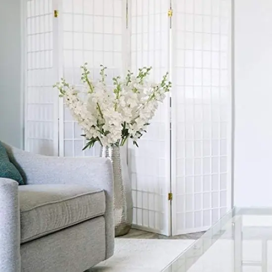 White 37" Delphinium Stem &ndash; Premium Silk, Realistic Artificial Flower Decor {2}