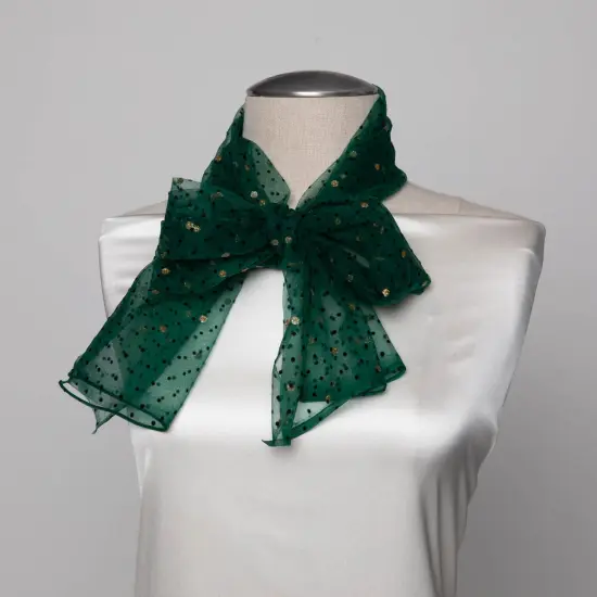 1 Yard Exquisite Mesh Lace Fabric with Dot Flocking & Foil 58/60" Wide {6}