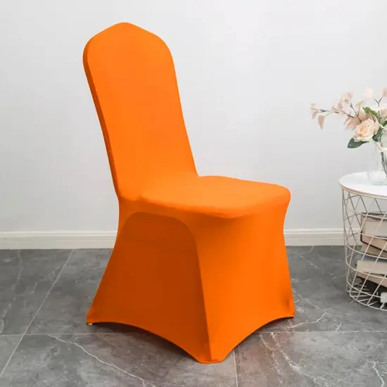Orange Spandex Banquet Chair Cover with Stretch Fit for Vibrant Event Seating {4}