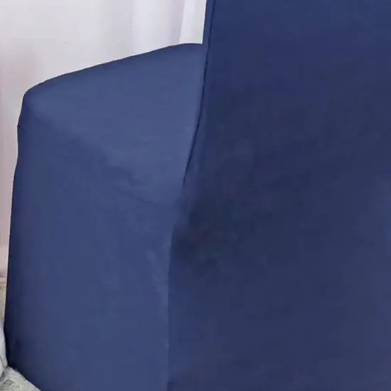 Navy Blue Embossed Vintage Spandex Banquet Chair Cover Elegant Stretch Fit {4}