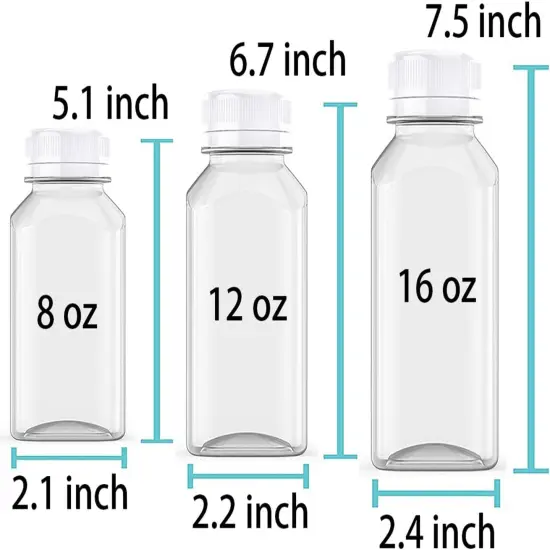 3 Pcs 8 Oz Plastic Juice Bottles {3}