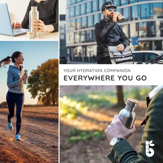 Stainless Steel Water Bottles 32 oz - Silver {4}