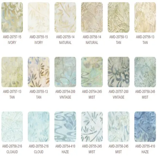 Artisan Batiks Morning Mist Fat Quarter Bundle by Lunn Studios for Robert Kaufman (FQ-1816-18) {2}