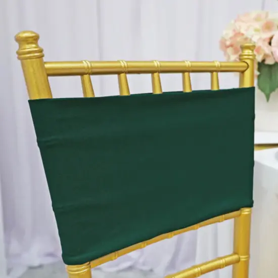 10 Pieces Hunter or Holly Green Spandex Chair Bands 7 x 13 Inches {4}