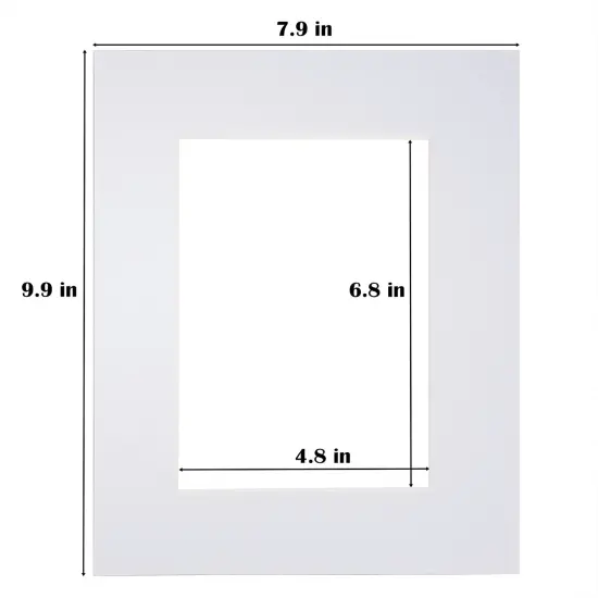 Egofine 8x10 White Picture Mats Pack of 14, Frame Mattes for 5x7 Pictures, Acid Free, 1.2mm Thickness, with Core Bevel Cut {4}