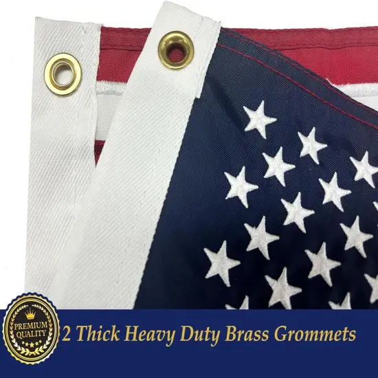 American USA Boat flag 16x24 US Flag - Heavy Duty Outdoor Unite States Flags Embroidered Stars Sewn Stripes with Brass Grommets {5}