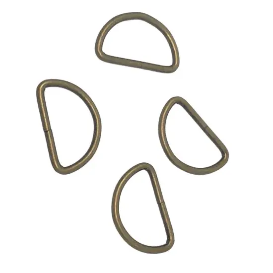 Metal D Ring 2" Antique Brass Plated Loop Ring {2}