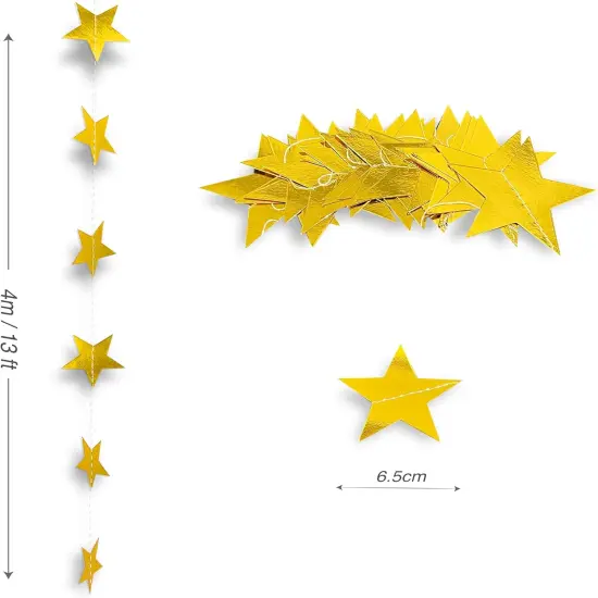 Gold Star Hanging Garlands Party Decorations {3}