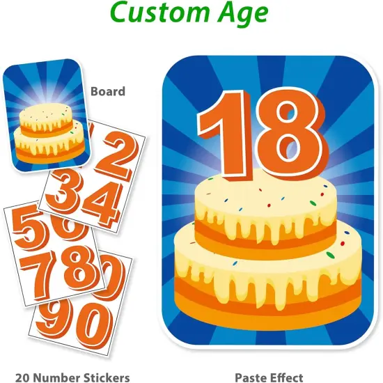 Happy Birthday Yard Sign with Stakes, Personalized Age Plastic Signs with 20 Number Stickers, Bright & Colorful Letters, Weatherproof, Perfect Outdoor Lawn Birthday Decorations {2}