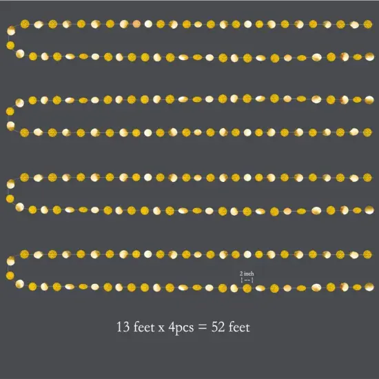 Gold Party Decorations Glitter Dot Garland Circle {4}