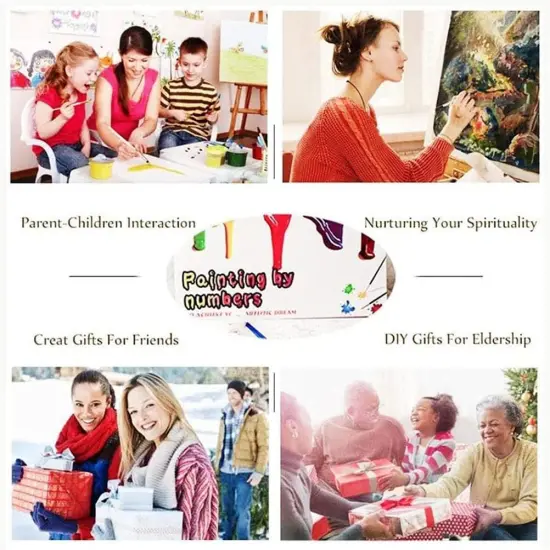 Paint by Numbers Water Lily Pond Lotus Impression Kit for Adults Beginner DIY Oil Painting 16x20 inch {2}