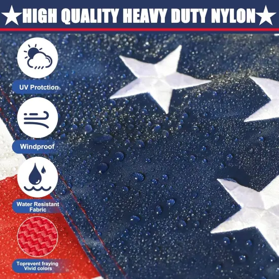 American Flag 2x3 Ft, Multipurpose Heavy Duty US Flag, 4 Brass Grommets, Embroidered Stars, Sewn Stripes, Outdoor Standard USA Flag, Bedroom, Room, Indoor Hanging American Flag For Wall {4}
