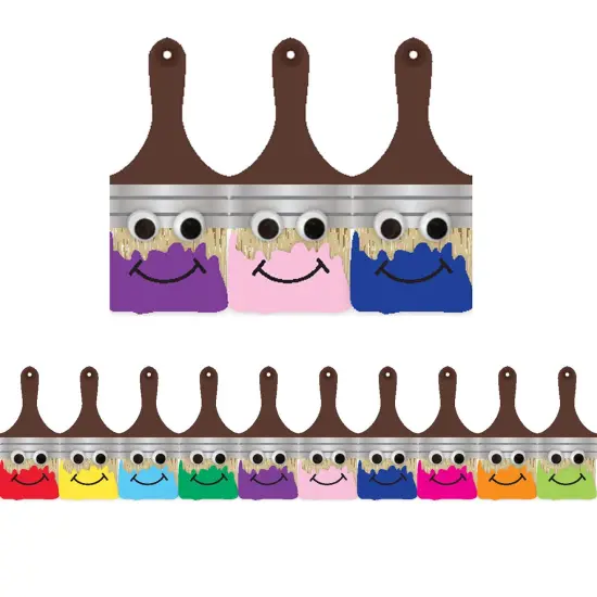 Happy Paintbrush Die Cut Classroom Border, 12 Strips/36 Feet {1}